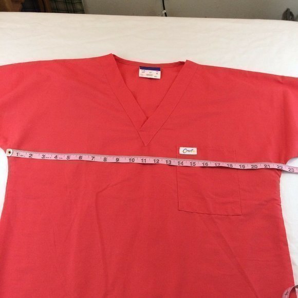 Crest Medical Nurse Uniform Scrub Size Small Top Blouse Orange Short Sleeve - Picture 8 of 12